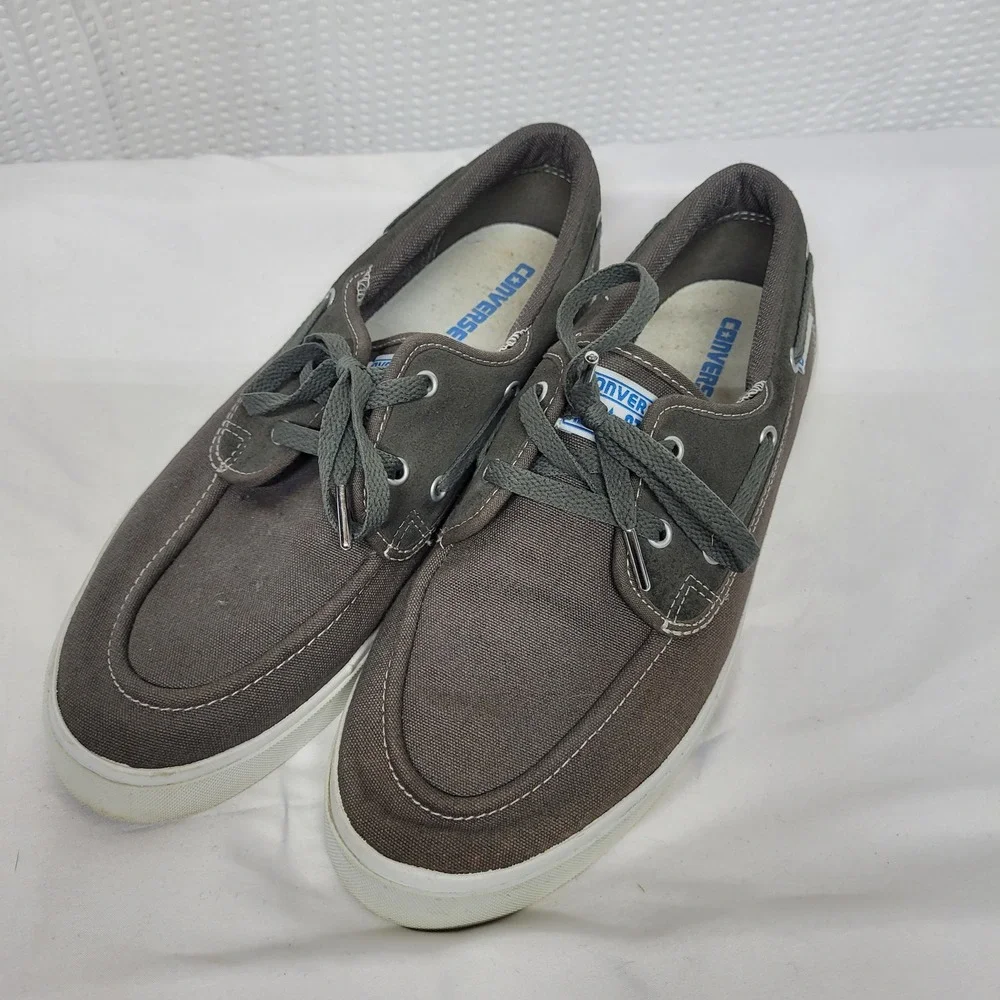 Converse Sea Star Skateboarding Mens 13 Canvas Boat Shoes Grey 124763